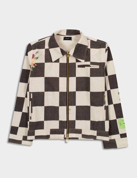BLOOM CHECKED CANVAS JACKET